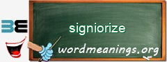 WordMeaning blackboard for signiorize
